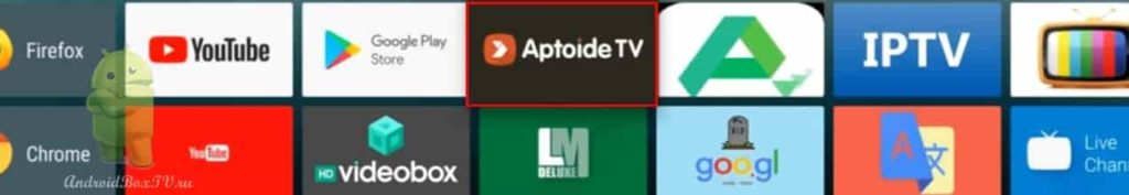 Aptoide TV запуск на андроид ТВ телевидение загрузка программ для приставки