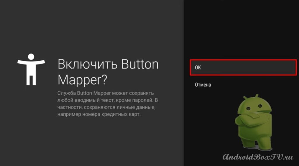скриншот экрана включения специальных возможностей  для приложения “Button Mapper”