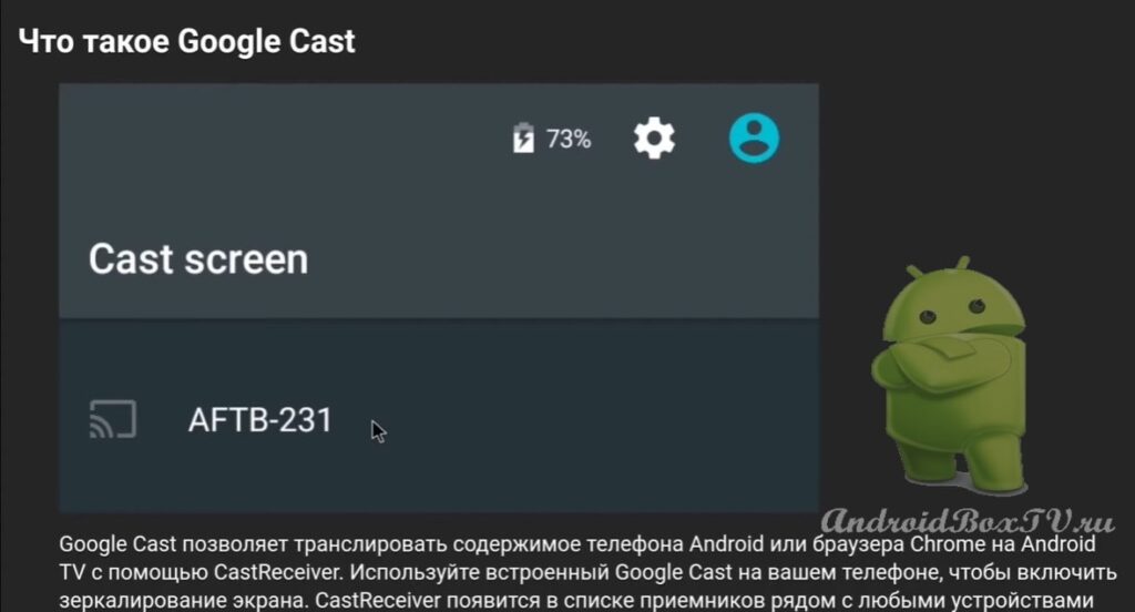 screen shot of device screen google cast application section “Help”