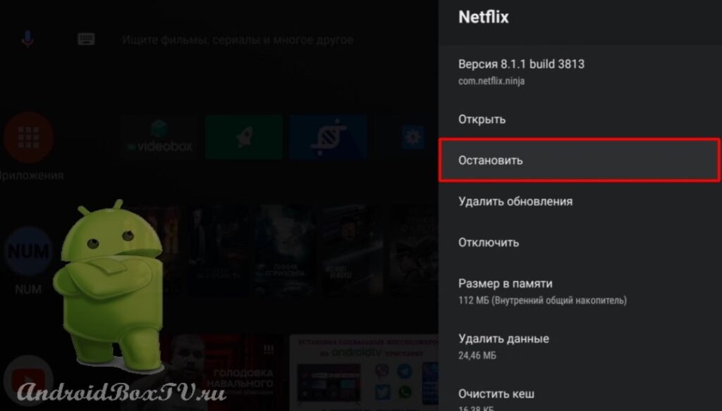 screenshot of the main screen of the device go to the settings section stop the netflix application