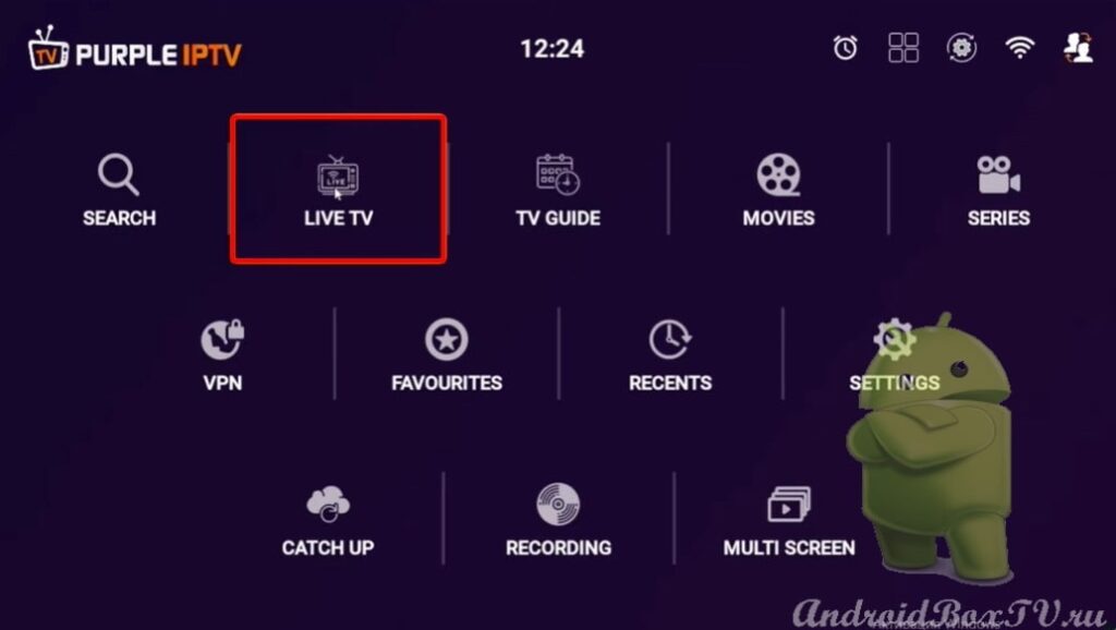 switch to live tv to watch the android tv player 
